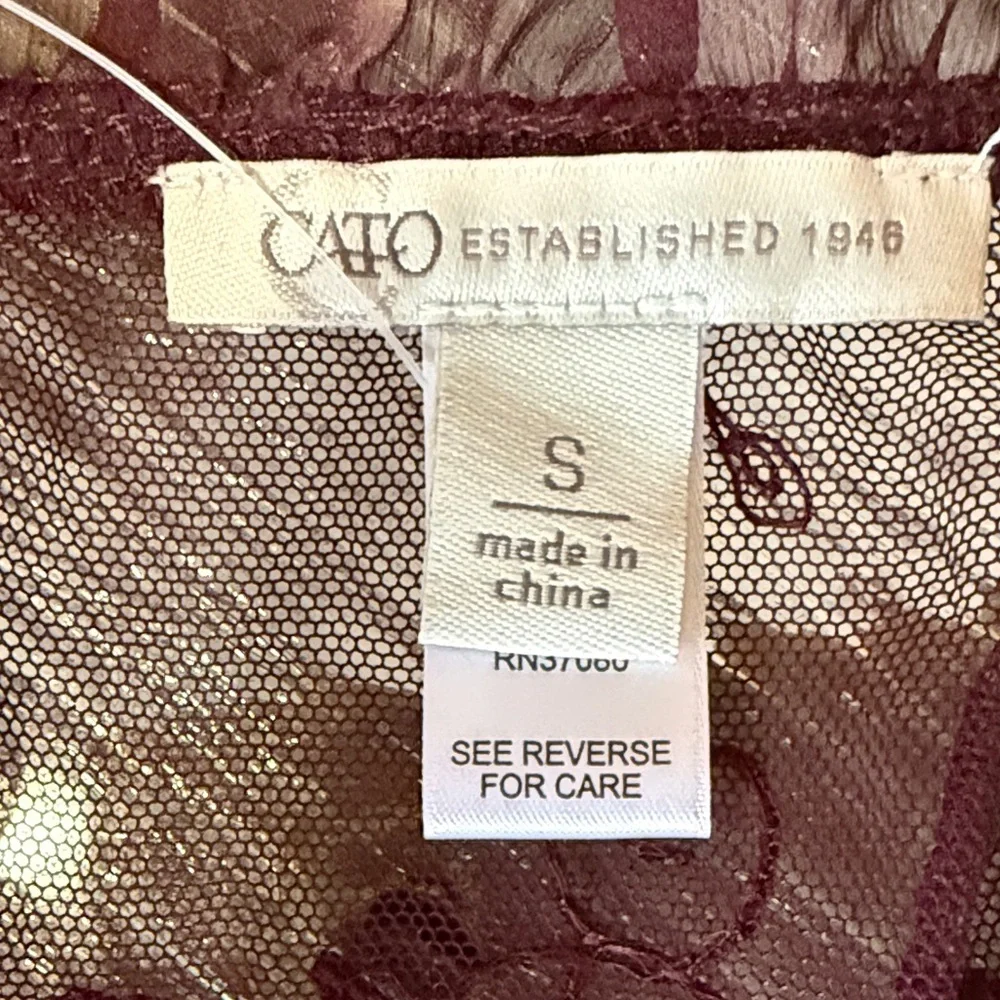 Cato Plum Sheer Embroidered Long Duster Scarf - Picture 3 of 6